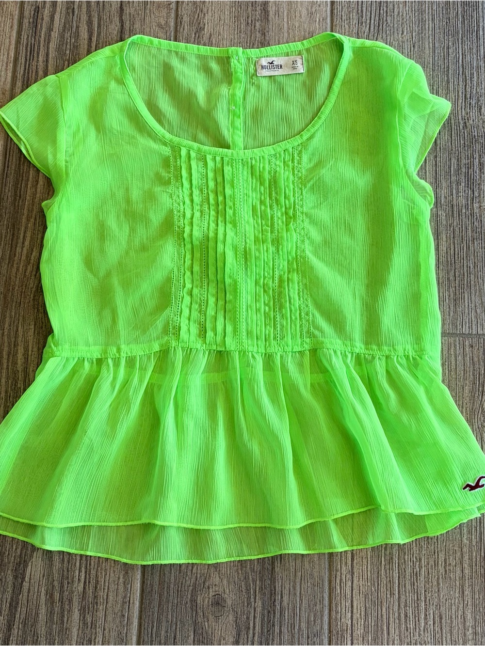 Hollister Neon Lime Peplum Top